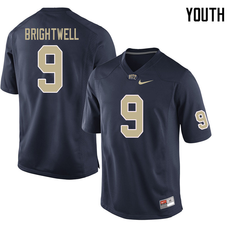 Youth #9 Saleem Brightwell Pittsburgh Panthers College Football Jerseys Sale-Navy